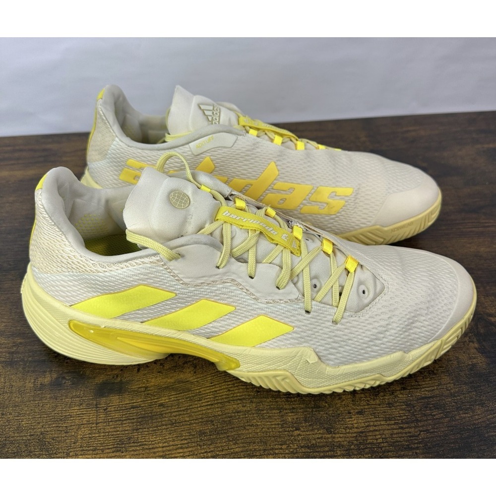 Adidas Barricade Tennis Shoes Ecru Tint Yellow GY1448 Pickleball Men's Size 11.5